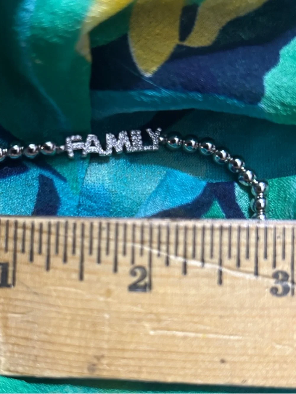 Marlyn Schiff Silver 'FAMILY' Beaded Bracelet NEW